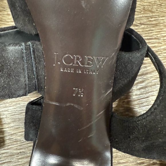 J. Crew Shoes sz:7.5 Black Suede Leather Strappy 4" Heels Quiet Luxury Girlboss - Picture 6 of 8